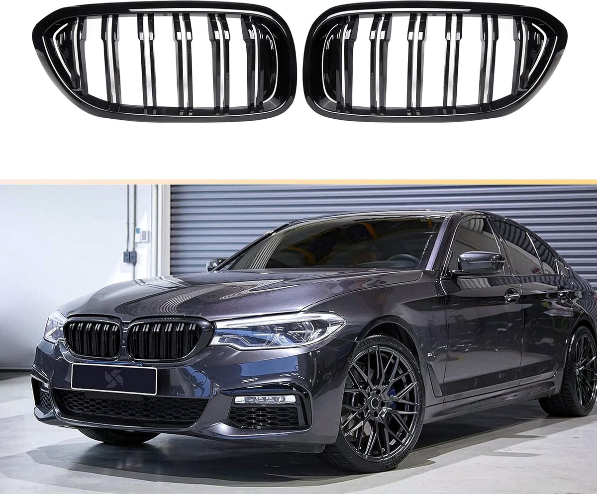ABS Gloss Black Front Kidney Grille Grill Pack of 2 A345