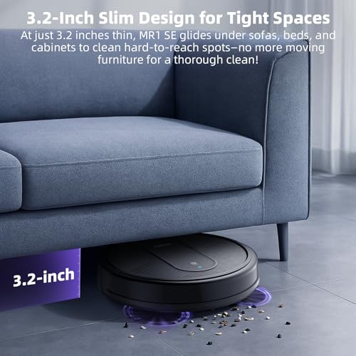 Robot Vacuum Cleaner, 3000Pa Suction, 3.2" Super-Slim, 140Min Runtime Z857686