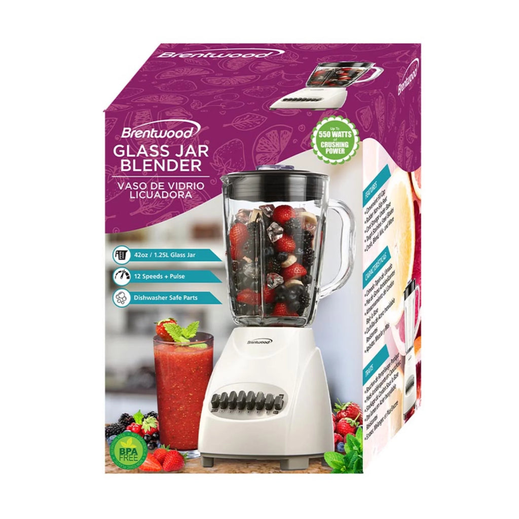 12-Speed Pulse Blender with Glass Jar, White M4318