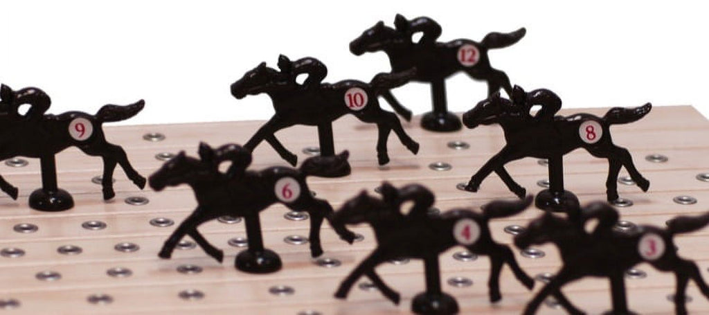 Handcrafted Maple Horseracing Party Board Game X4421