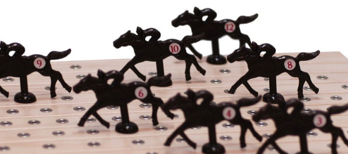Handcrafted Maple Horseracing Party Board Game X4421