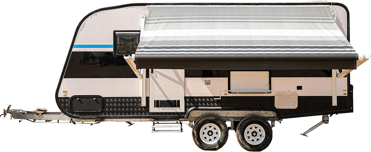 Motorized 21 x 8 Ft Gray Fade Retractable RV Awning N442