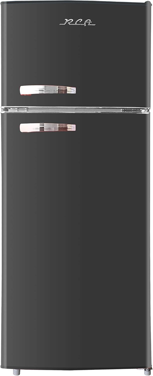 2 Door Retro Black Refrigerator with Freezer, 7.5 cu. ft U5060