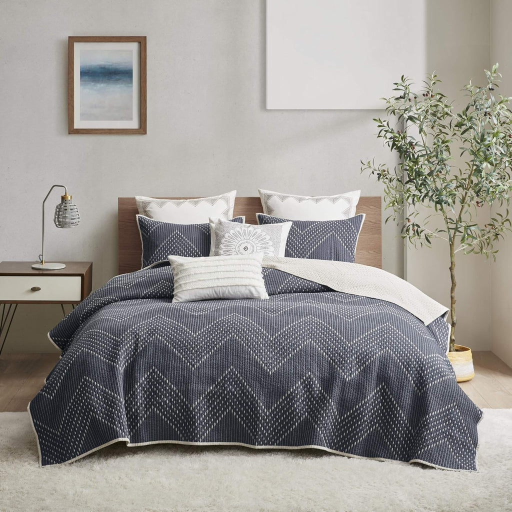Navy 3 Piece Coverlet Mini Set, King/California King L54188