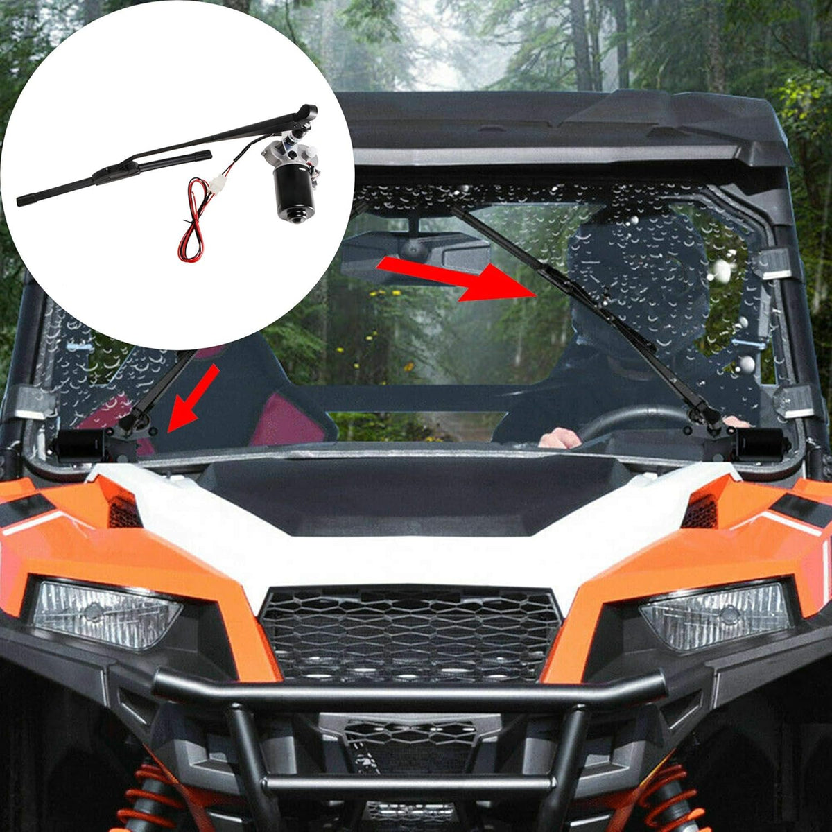 12V Universal Windshield Wiper Kit, 90 Degree Wipe Sweep, Pack of 2 F6352