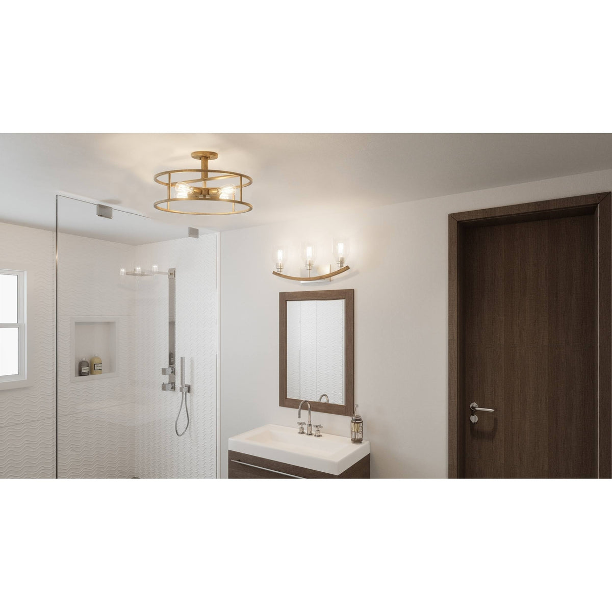 Brass 4-Light Semi-Flush Mount V266051