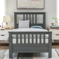 Wood Twin Size Platform Bed Frame with Headboard and Footboard M421955