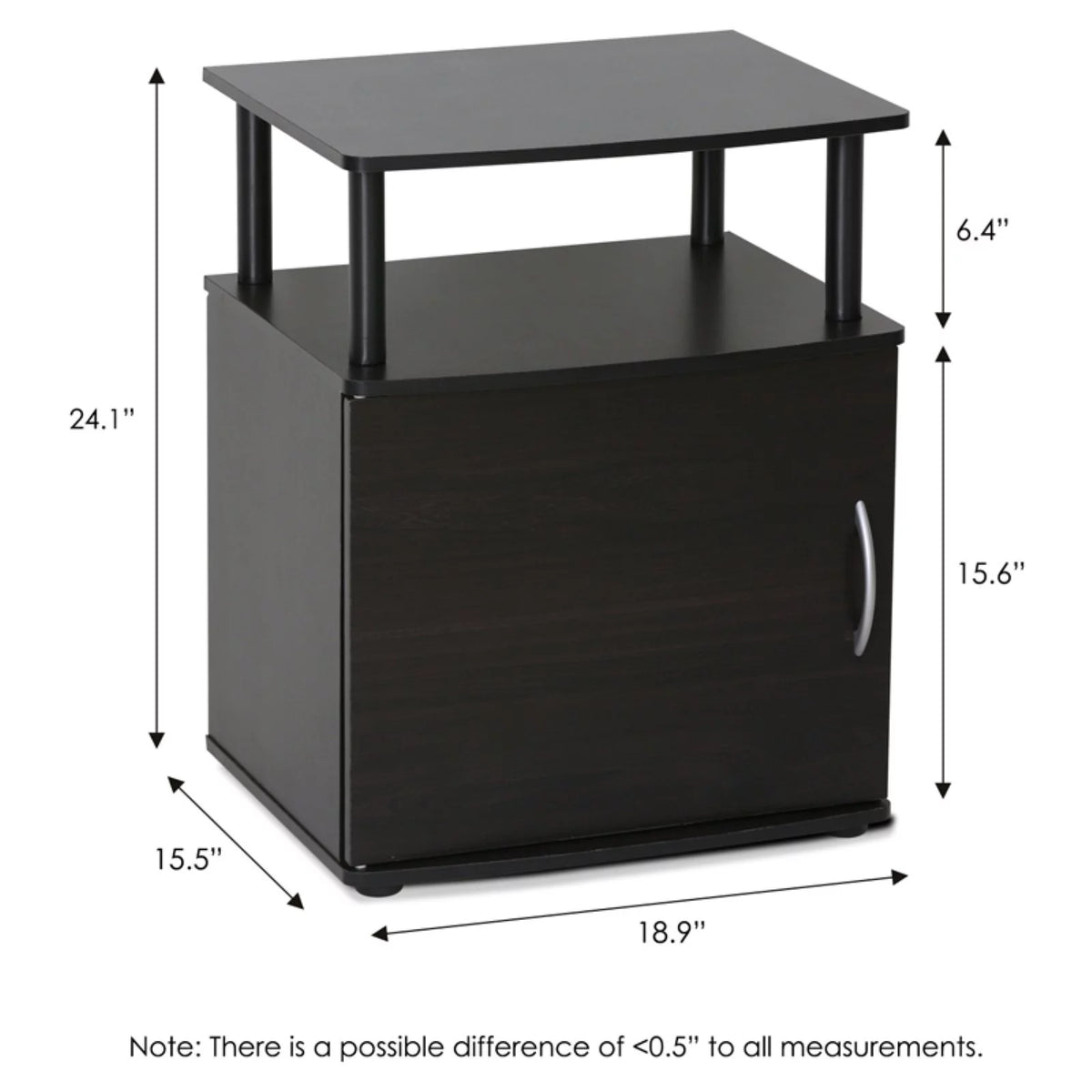 Black Engineered Wood End Table Set of 2 H6621