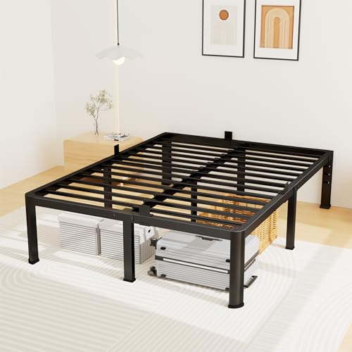 14 Inch Full Metal Platform Bed Frame with Steel Slats J47360
