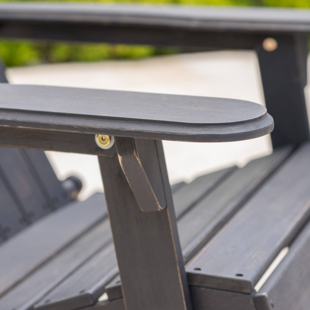 Dark Gray Acacia Wood Folding Adirondack Chair S3229