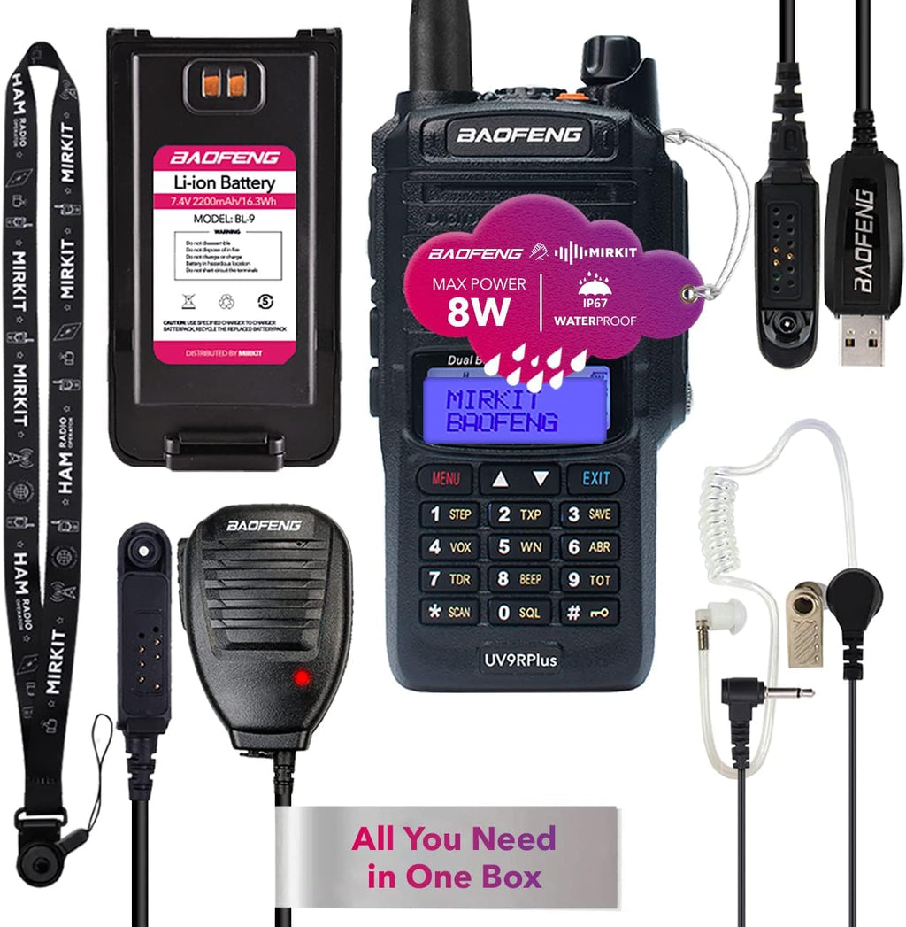 2 Way Radio with USB Programming Cable, 2200mAh Battery, Mic & Earpiece, Pack of 2 N789