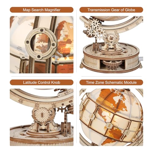 Illuminated Globe with Stand 180pcs 3D Wooden Puzzles Y34021