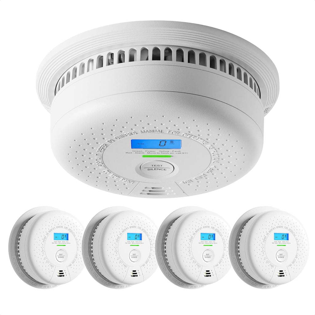 10-Year Battery Smoke and Carbon Monoxide Alarm with Display, 5-Pack R287