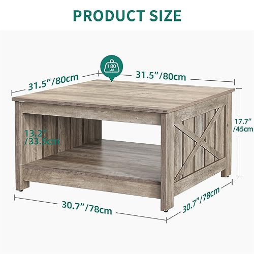 Brown Square Coffee Table with Storage Y270869