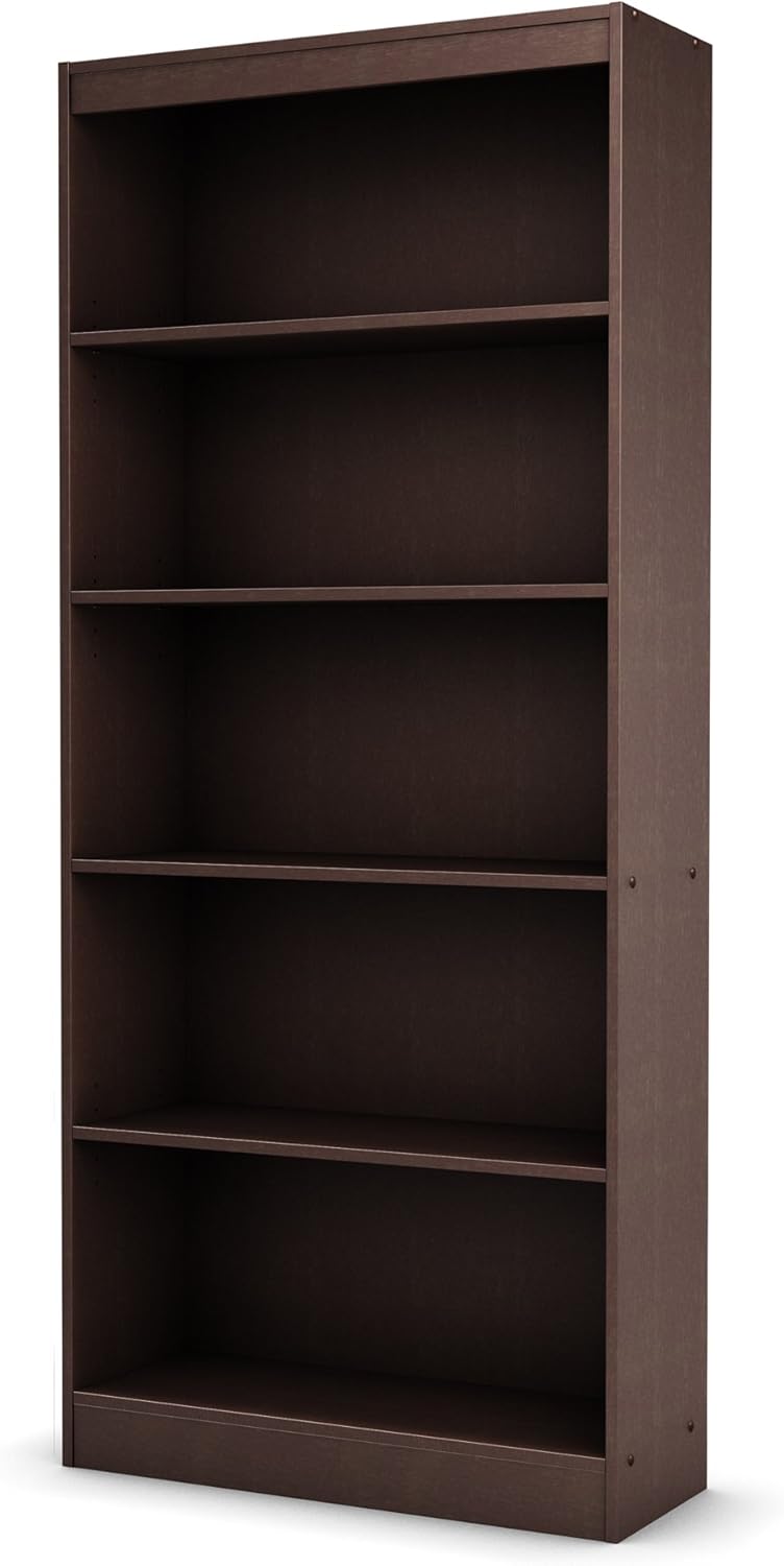 5-Shelf Pure White Bookcase V53931