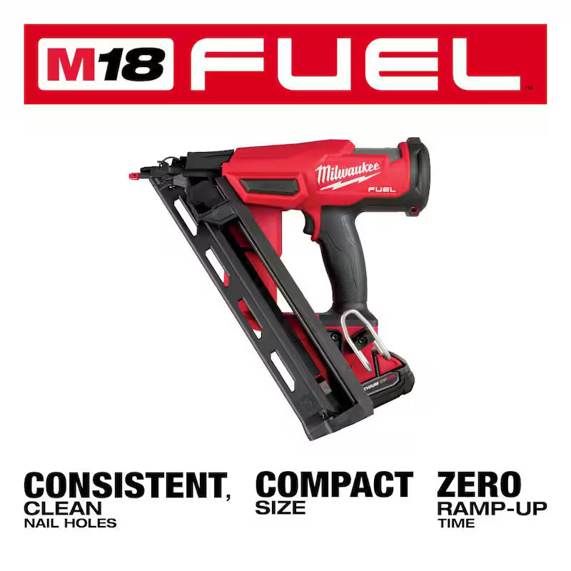 18-Volt Lithium-Ion Brushless Cordless 15-Gauge Angled Finish Nailer Kit with Battery and Charger N916