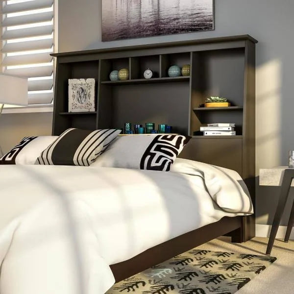 Black Full/Queen Bookcase Headboard Z4827
