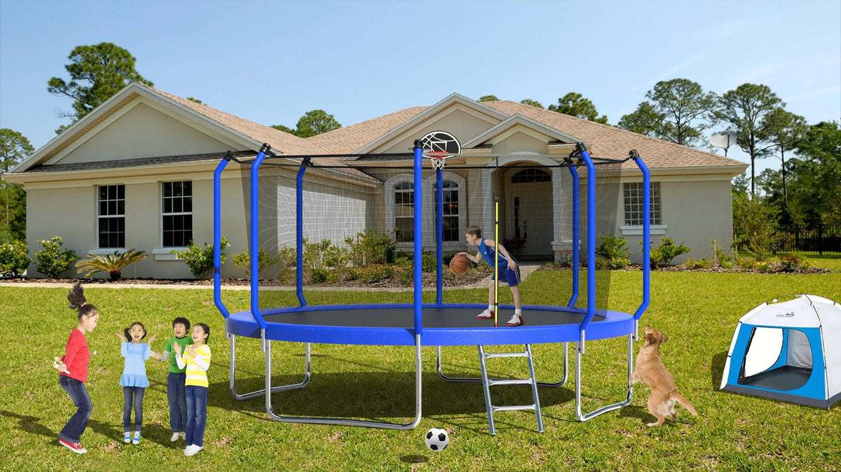 12FT Round Trampoline with Enclosure Net O986171