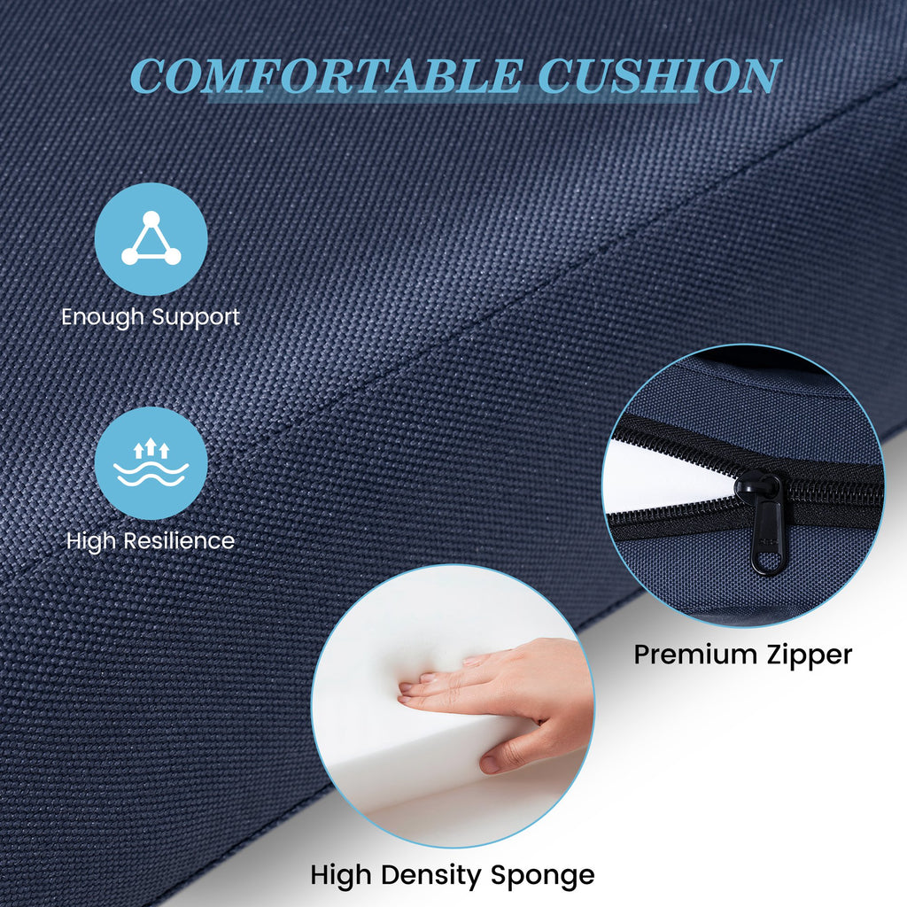 2 Pack Navy Blue Outdoor Chaise Lounge Cushion D428