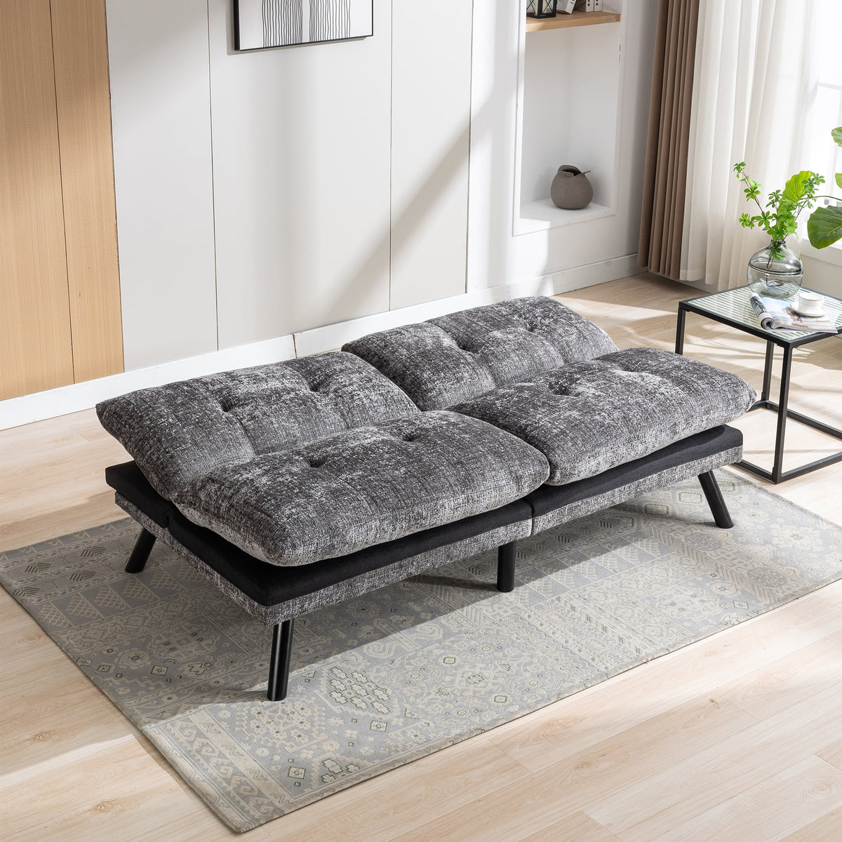 Grey Convertible Sofa Bed I169607