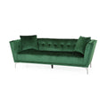 Modern Glam Velvet Tufted 3 Seater Sofa with Accent Pillows I7487