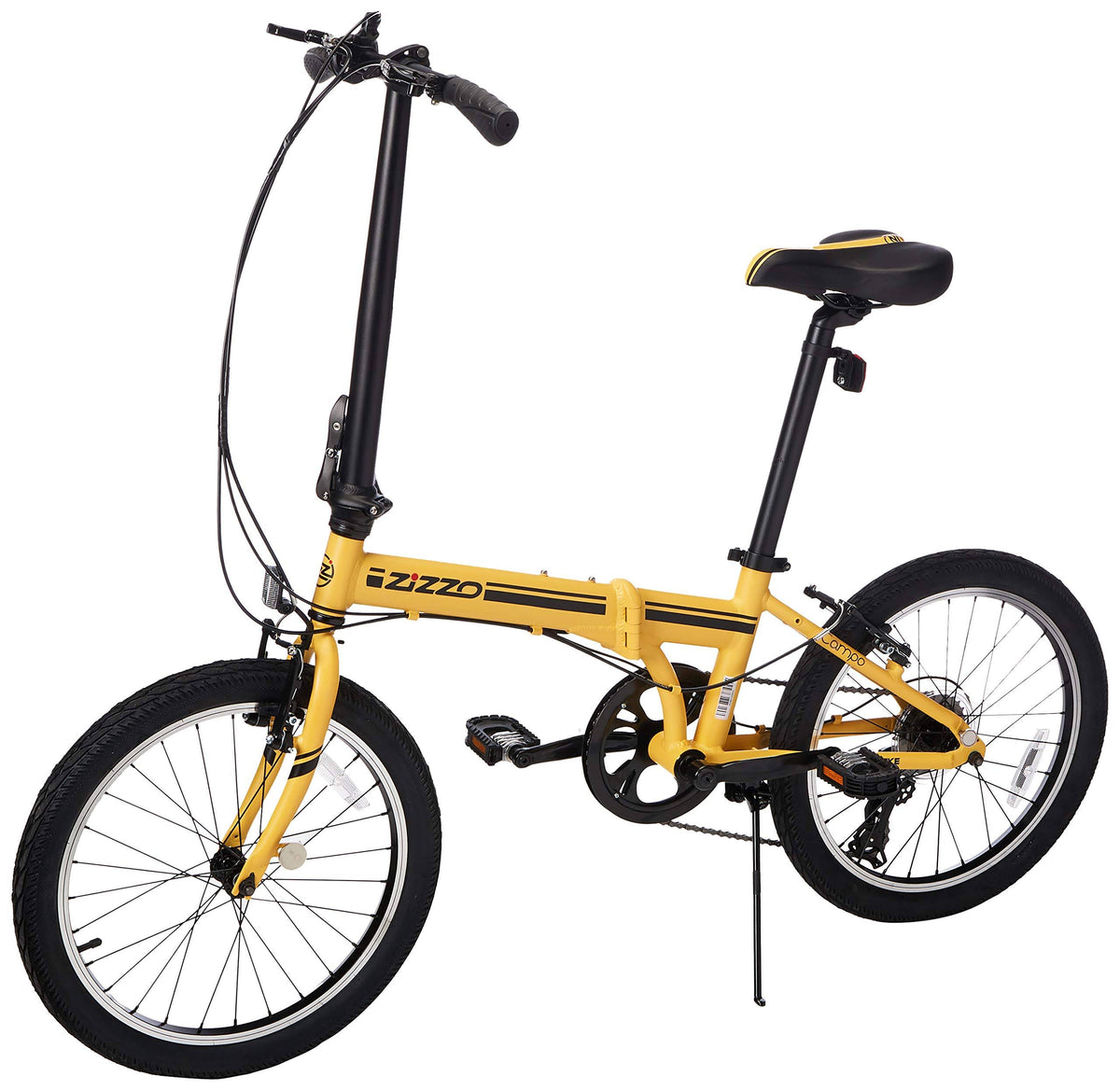 Yellow 7-Speed Aluminum Folding Bike F492