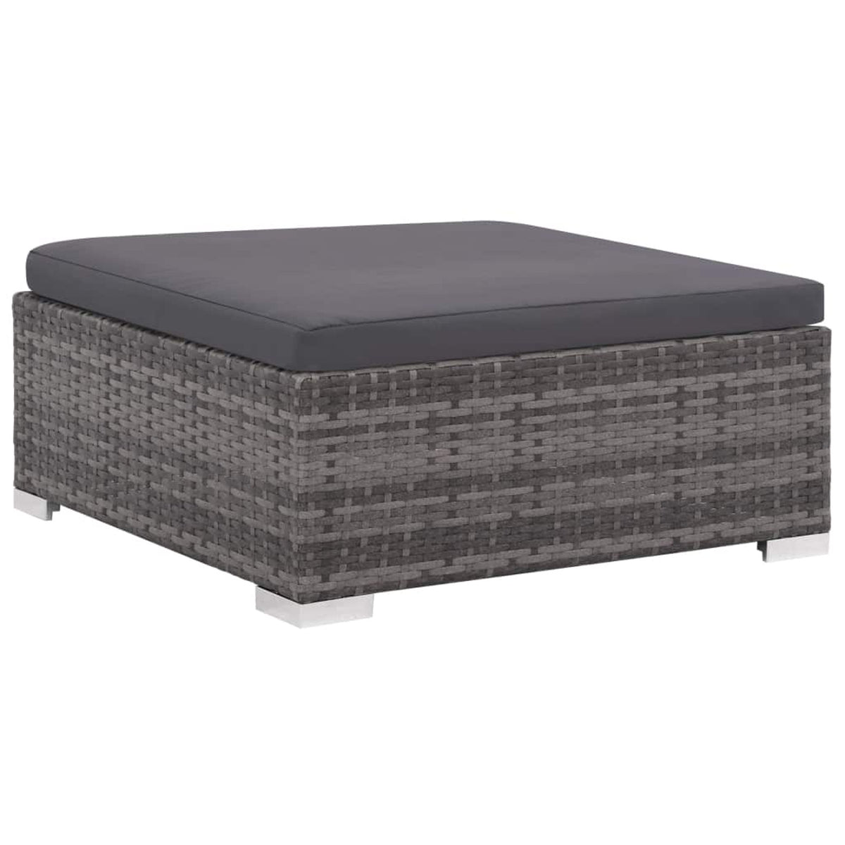 Set of 6 Poly Rattan Patio Sectional Corner Sofa with 2 Ottoman and Soft Cushions Gray T4640