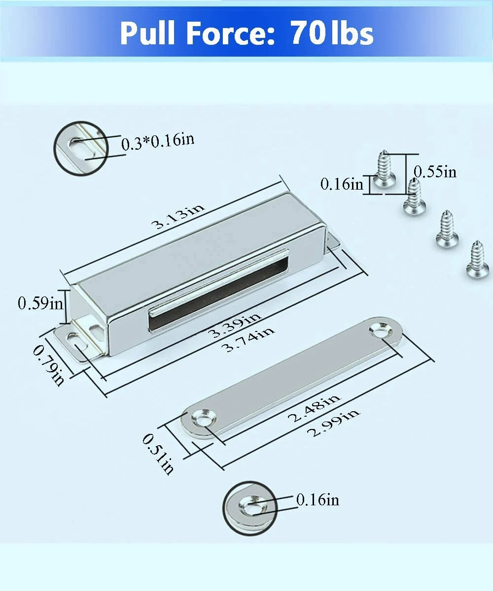 9-Pack Stainless Steel Magnetic Catch for Cabinet Door Drawer Latch T2842