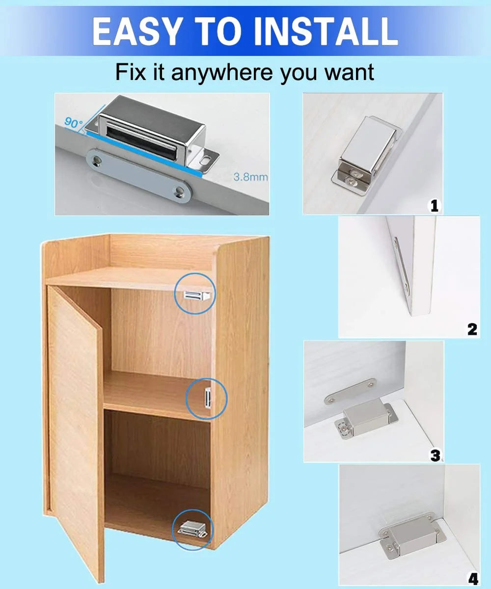 9-Pack Stainless Steel Magnetic Catch for Cabinet Door Drawer Latch T2842
