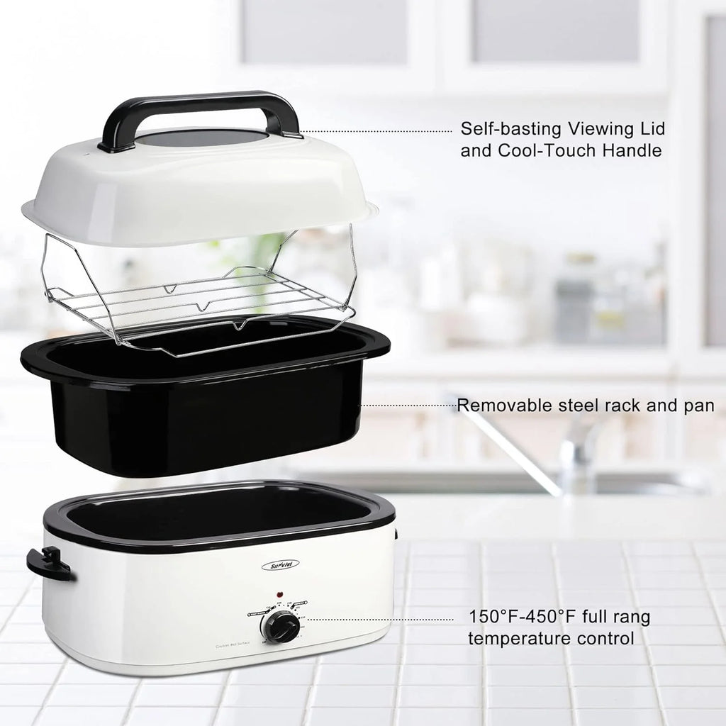 26 Quart Stainless Steel Electric Turkey Roaster Oven L7285