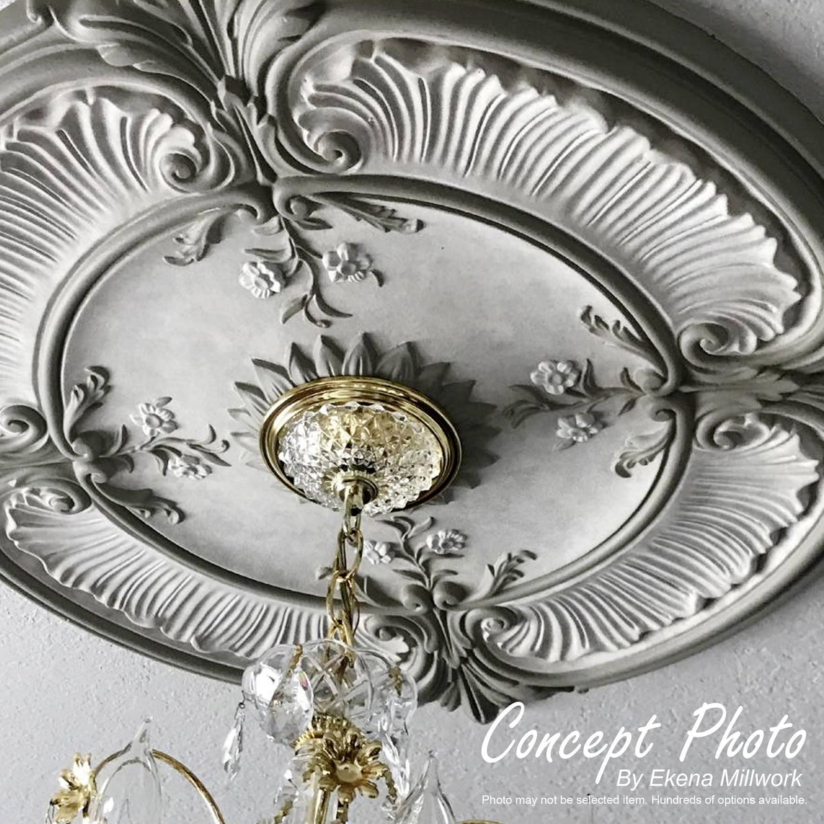 Hand-Painted Polished Copper Ceiling Medallion V650