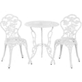 3 Piece Patio Bistro Table Set with Umbrella Hole O3523