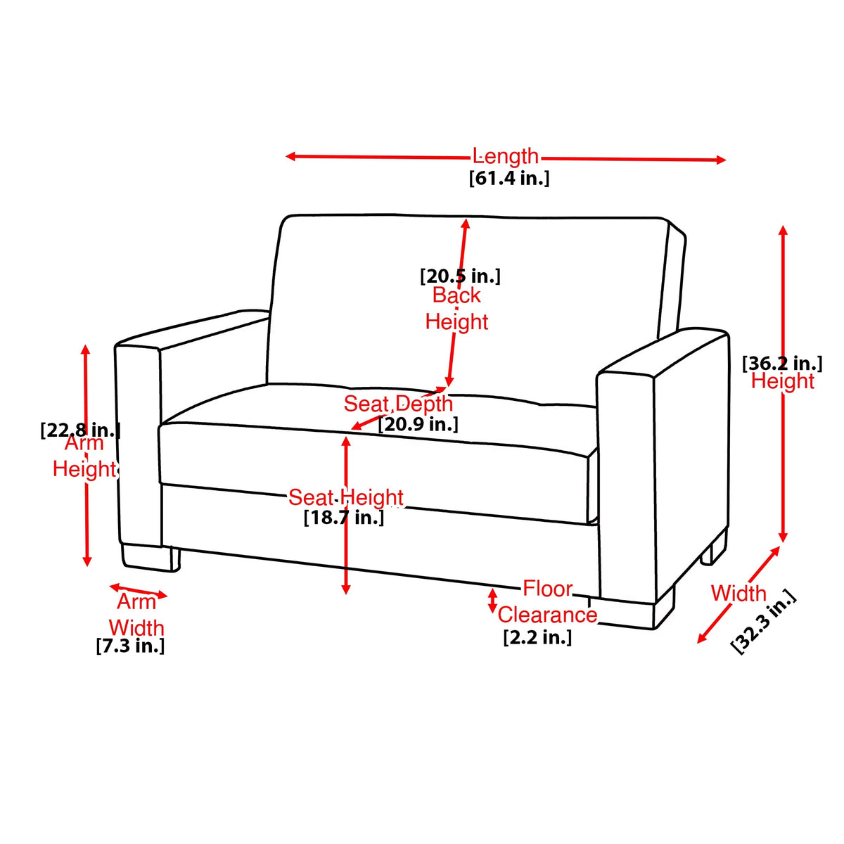 Dark Brown Chenille Sleeper Loveseat X603