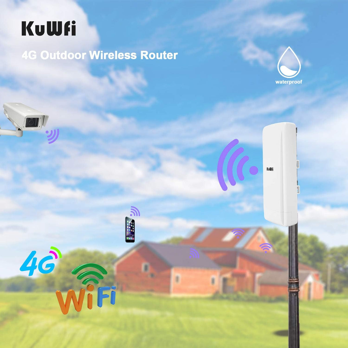 Outdoor 4G LTE WiFi Router with POE Adapter N14413