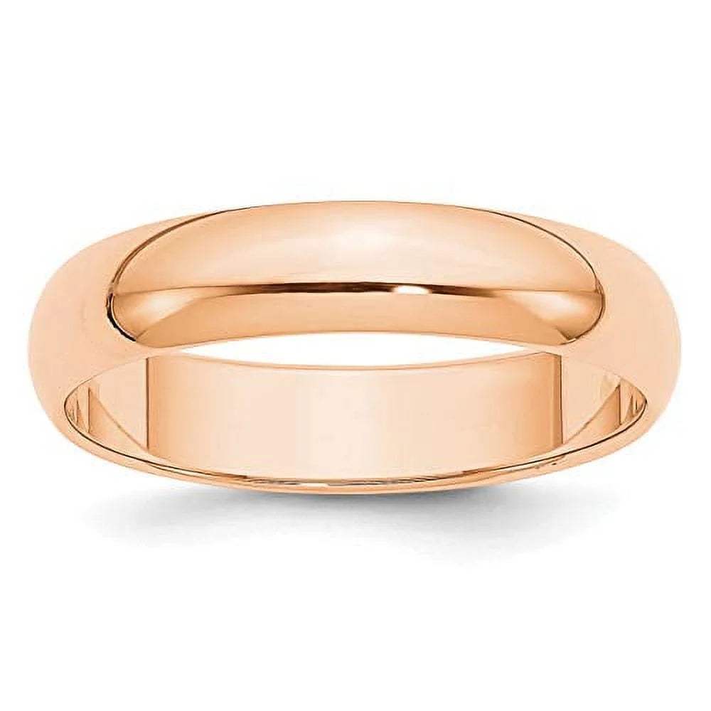 10K Rose Gold Half Round Band Ring T944