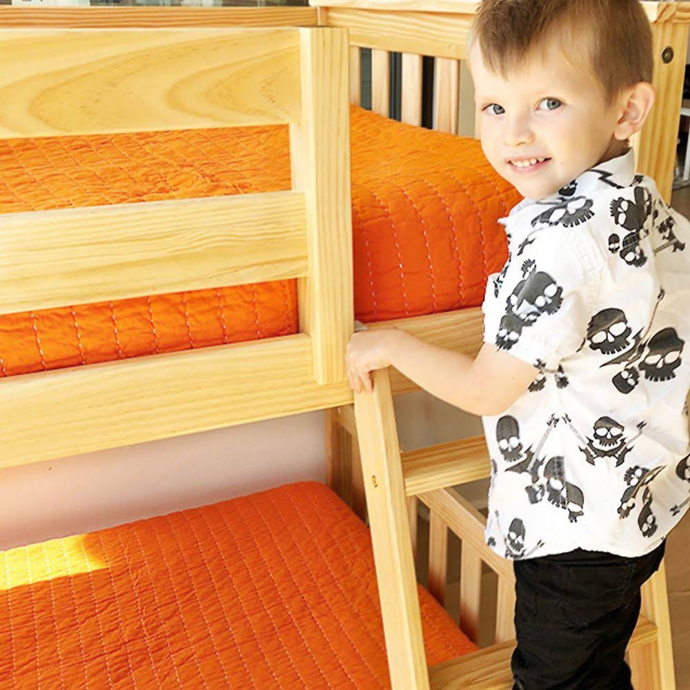 Twin Over Twin Low Bunk Bed, Natural I290043