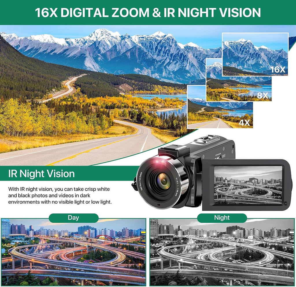 2.7K Ultra HD 36MP Video Camera with Remote Control Z851