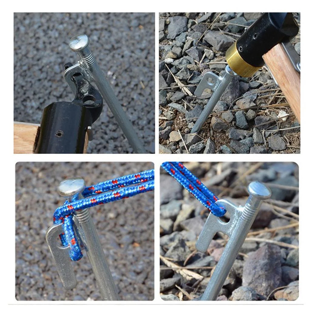 4 Pcs Stainless Steel 40cm Tent Stakes T19817