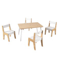 Wooden Kids Table and Chairs Set Natural White 5 Piece N617