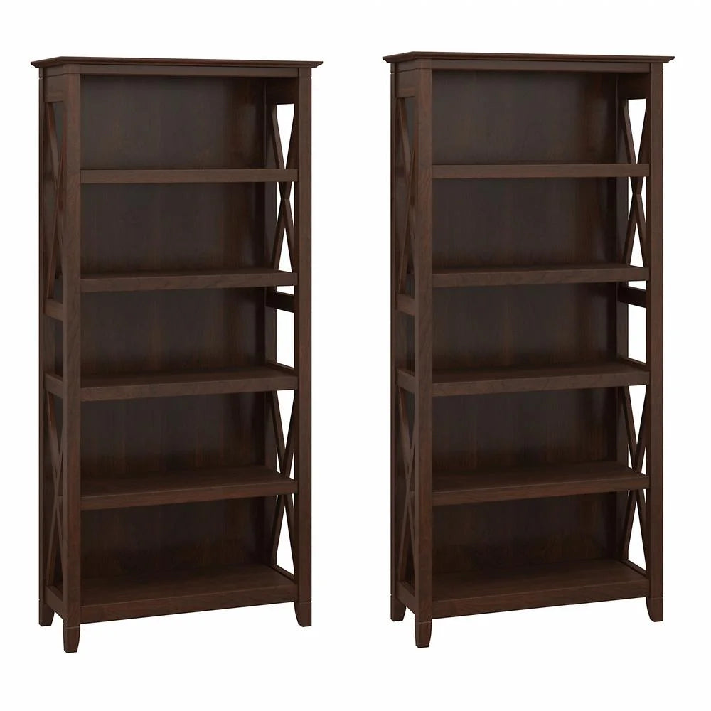 5 Shelf Bing Cherry Engineered Wood Bookcase O103581