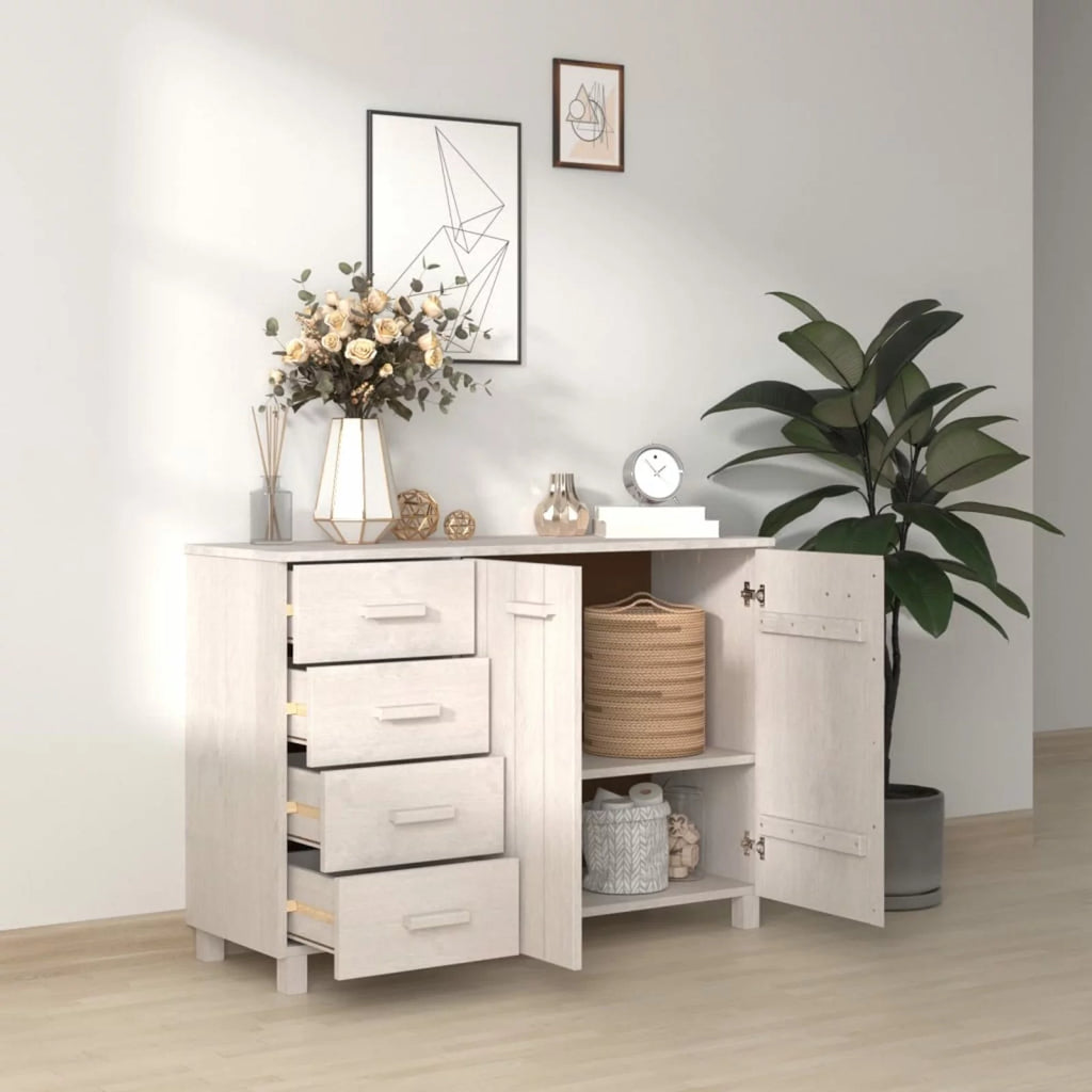 White Solid Wood Pine Sideboard T121690