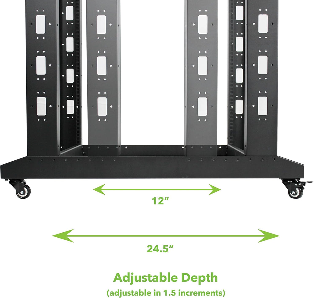 42U 4-Post Open Frame Server Rack Black X935523