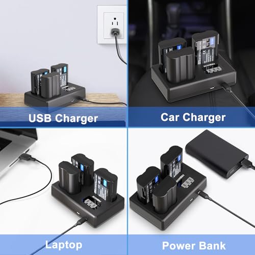 3 Pack EN-EL15C Batteries and Three-Slot Charger Set 2280mAh M726266