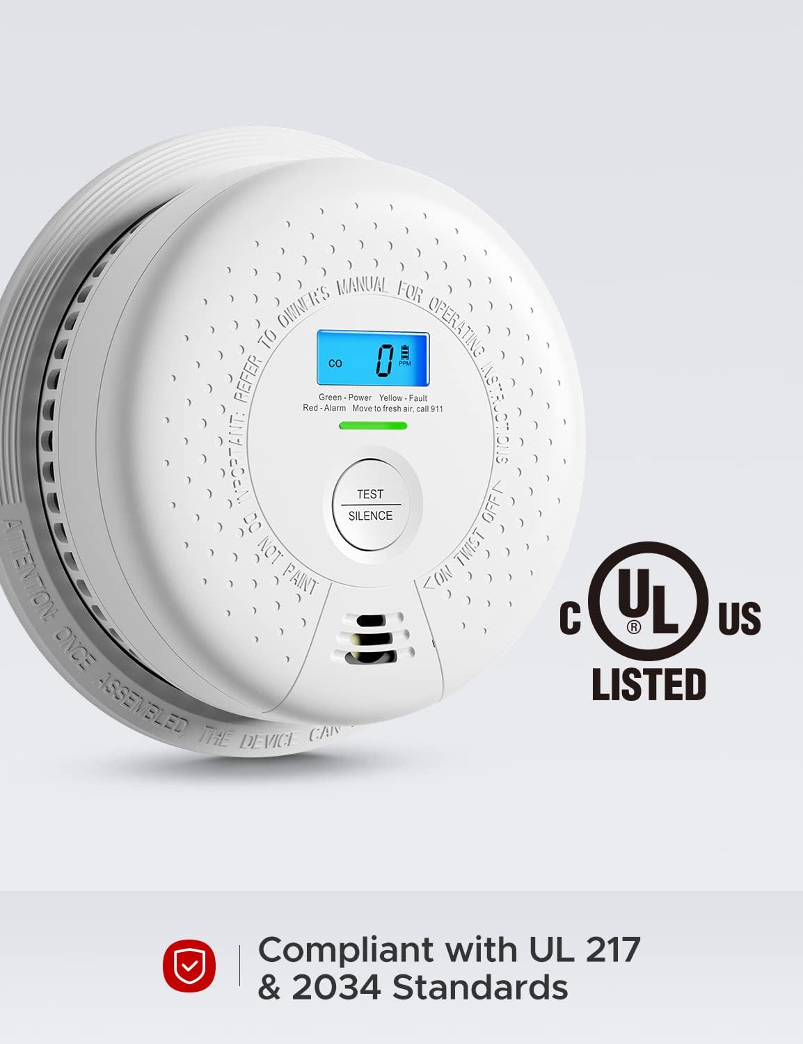 10-Year Battery Smoke and Carbon Monoxide Alarm with Display, 5-Pack R287