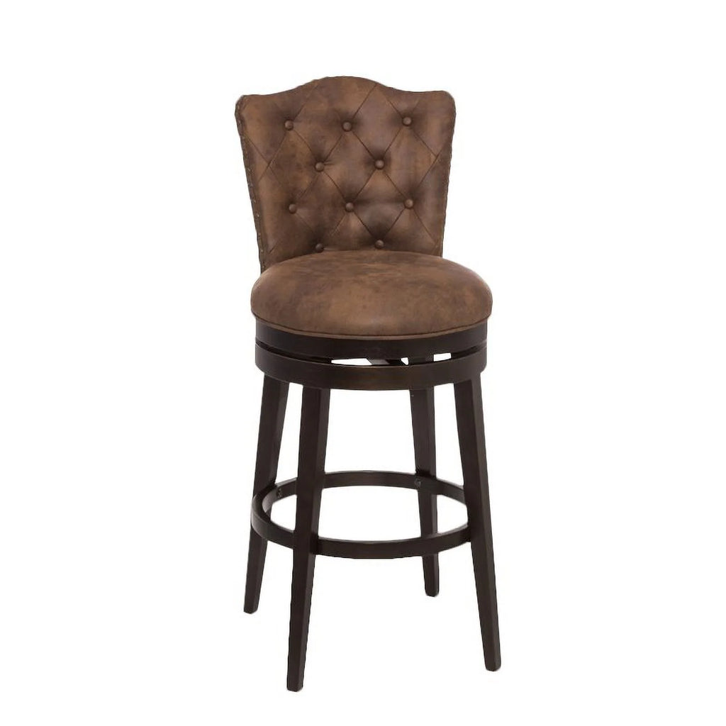 Faux Leather Swivel Bar Stool - Set of 2 T443756