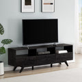 Black Mid-Century Modern Storage TV Stand W128775