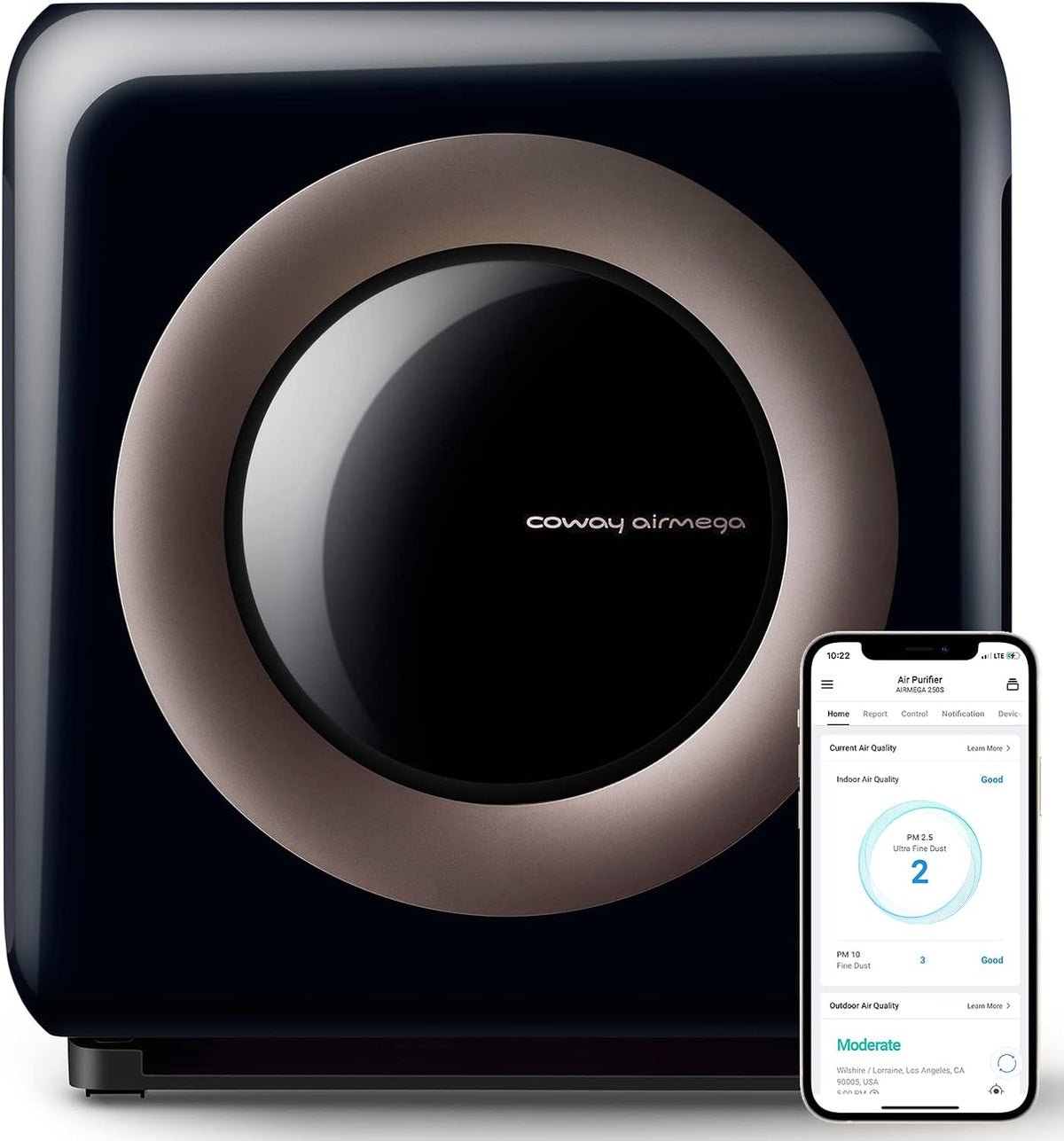 White True HEPA Air Purifier with Air Quality Monitoring H22962