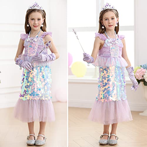 Sequins Mermaid Princess Party Dress for Toddler Kids Baby E96171