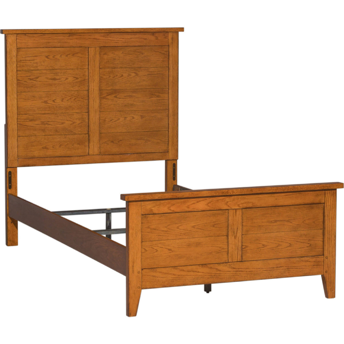 Twin Panel Bed in Aged Oak R986963