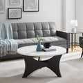 Round Coffee Table Faux White Marble J58181